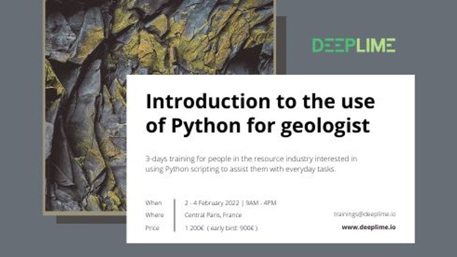 3-days training in Paris for people in the resource industry interested in using Python scripting to assist them with everyday tasks.
